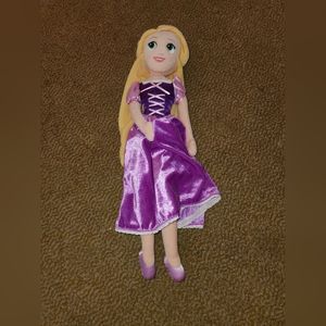 Disney Store Tangled Princess Rapunzel 20" Soft Plush Doll Purple Dress Lace
